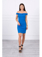 Žavinga suknelė su stilingomis raukšlėmis (Mėlyna)