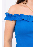 Žavinga suknelė su stilingomis raukšlėmis (Mėlyna)