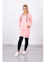 Ilgas bliuzonas su gobtuvu ir užtrauktuku (Lašišos spalvos)