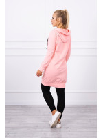 Ilgas bliuzonas su gobtuvu ir užtrauktuku (Lašišos spalvos)