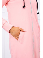 Ilgas bliuzonas su gobtuvu ir užtrauktuku (Lašišos spalvos)