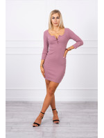 Suknelė su iškirpte ir su sagutėm (Tamsi) (Rožinė)