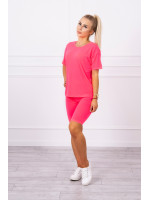 Sportinis palaidinės ir šortų komplektas (Neoninės rožinės spalvos)