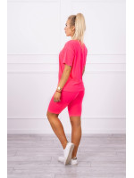 Sportinis palaidinės ir šortų komplektas (Neoninės rožinės spalvos)