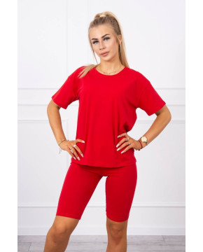 Sportinis palaidinės ir šortų komplektas (Raudonos spalvos) Sportinis palaidinės ir šortų komplektas (Raudonos spalvos)