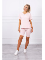 Sportinis palaidinės ir šortų komplektas (Šviesiai rožinė)