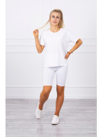 Sportinis palaidinės ir šortų komplektas (Baltos spalvos)