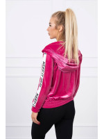 Veliūrinis bliuzonas su gobtuvu (Fuksijos)