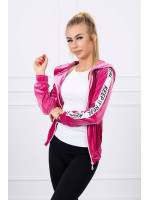 Veliūrinis bliuzonas su gobtuvu (Fuksijos)