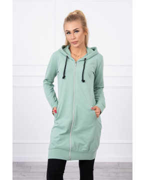 Ilgas bliuzonas su gobtuvu ir užtrauktuku (Tamsiai mėtinė) Ilgas bliuzonas su gobtuvu ir užtrauktuku (Tamsiai mėtinė)