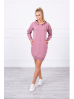 Suknelė džemperis su kišenėmis (Tamsi rožinė)