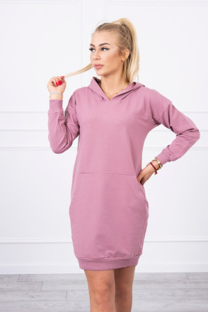 Suknelė džemperis su kišenėmis (Tamsi rožinė)