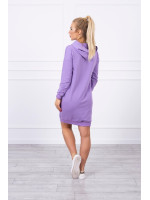 Vienspalvė suknelė džemperis su gobtuvu (Violetinė)