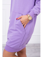 Vienspalvė suknelė džemperis su gobtuvu (Violetinė)