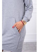 Suknelė džemperis su kišenėmis (Pilka)