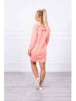 Vienspalvė suknelė džemperis su gobtuvu (Abrikoso)