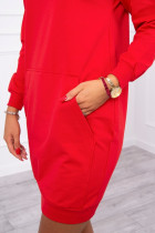 Suknelė džemperis su kišenėmis (Raudona)