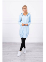 Ilgas bliuzonas su gobtuvu ir užtrauktuku (Žydra)