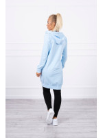 Ilgas bliuzonas su gobtuvu ir užtrauktuku (Žydra)