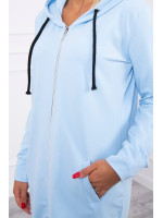 Ilgas bliuzonas su gobtuvu ir užtrauktuku (Žydra)