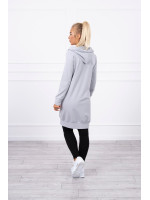 Ilgas bliuzonas su gobtuvu ir užtrauktuku (Pilka)