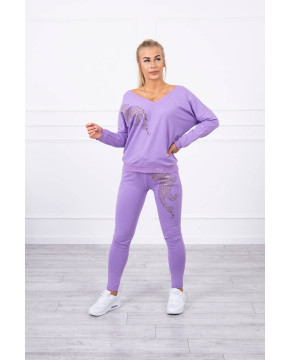 Laisvalaikio kostiumėlis su panteros dekoracija (Violetinė) Laisvalaikio kostiumėlis su panteros dekoracija (Violetinė)