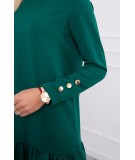 Suknelė su sagutėmis ir rauktu sijonu (Žalia)
