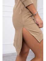 Suknelė su spalvinga aplikacija (Šviesiai ruda)