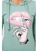 Suknelė su spalvinga aplikacija (Tamsi) (Mėtos)