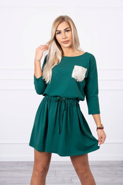 Suknelė su blizgančia kišene (Žalia)