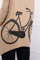 Bliuzonas su dviračio iliustracija ant nugaros (Šviesiai ruda)
