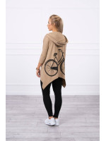 Bliuzonas su dviračio iliustracija ant nugaros (Šviesiai ruda)