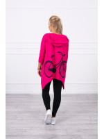 Bliuzonas su dviračio dekoracija nugaroje (Fuksijos)