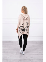 Bliuzonas su dviračio iliustracija ant nugaros (Smėlio spalvos)