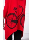 Bliuzonas su dviračio iliustracija ant nugaros (Raudona)