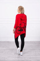 Bliuzonas su dviračio iliustracija ant nugaros (Raudona)