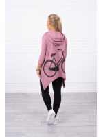 Bliuzonas su dviračio iliustracija ant nugaros (Tamsi rožinė)