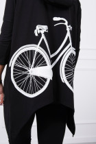 Bliuzonas su dviračio iliustracija ant nugaros (Juoda)