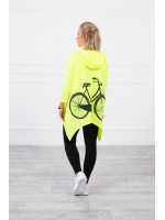 Bliuzonas su dviračio dekoracija nugaroje (Neoninė geltona)