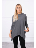 Bliuzonas su dviračio dekoracija nugaroje (Šviesi grafito)