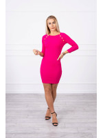 Suknelė su dekoratyvinėm sagutėm (Fuksijos)