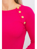 Suknelė su dekoratyvinėm sagutėm (Fuksijos)