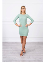 Suknelė su dekoratyvinėm sagutėm (Tamsi) (Mėtos)