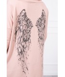 Bliuzonas su sparnų iliustracija ant nugaros „Wings“ (Tamsi) (Šviesiai) (Rožinė)