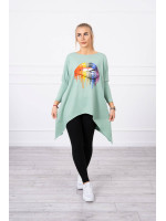 Palaidinė su 3/4 rankovėmis „Kiss“ (Tamsi mėtos)