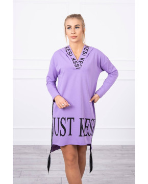 Suknelė su gobtuvu ir print (Violetinė)