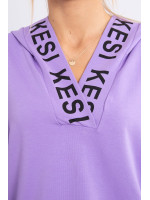 Suknelė su gobtuvu ir print (Violetinė)