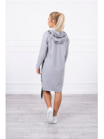 Suknelė su gobtuvu ir print (Pilka)