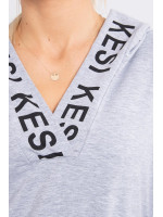 Suknelė su gobtuvu ir print (Pilka)