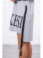 Suknelė su gobtuvu ir print (Pilka)